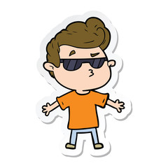 sticker of a cartoon cool guy