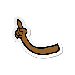 sticker of a cartoon arm