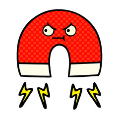 comic book style cartoon magnet