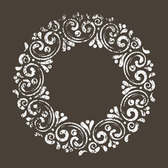 Elegant hand drawn retro floral frame