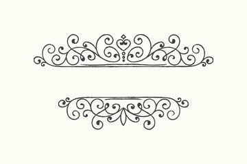 Hand drawn decorative border in grunge retro style