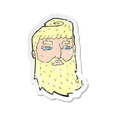 retro distressed sticker of a cartoon bearded man