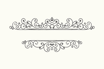 Hand drawn decorative border in grunge retro style