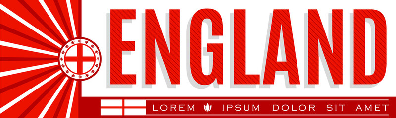 England Patriotic vintage Banner design, typographic vector illustration, England Flag colors
