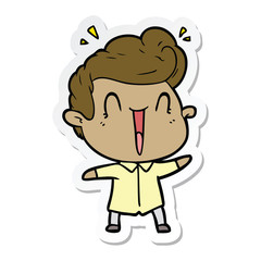 Fototapeta premium sticker of a cartoon excited man