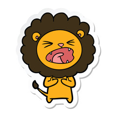 sticker of a cartoon lion