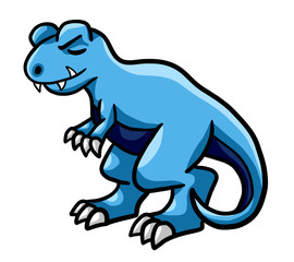 Sleeping Blue T Rex