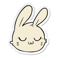 sticker of a cartoon rabbit face