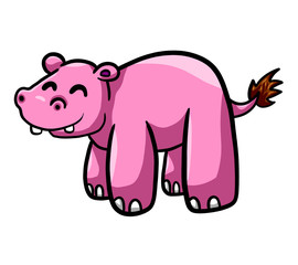 Obraz na płótnie Canvas Happy Pink Hippo
