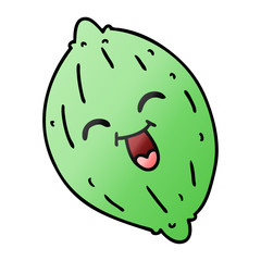 gradient cartoon of a happy lemon