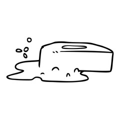 line drawing doodle of a bubbled soap