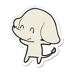 sticker of a cute cartoon elephant