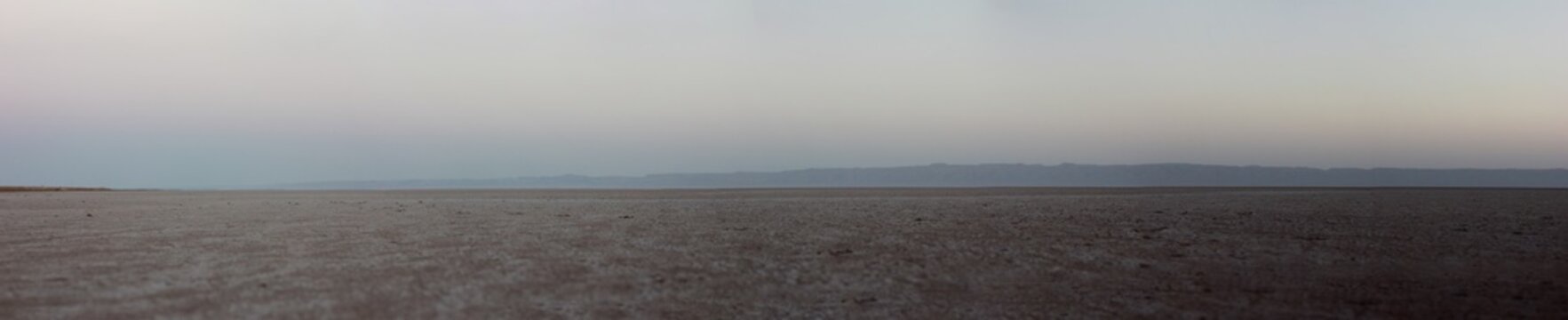 Endless salt desert panoramic view