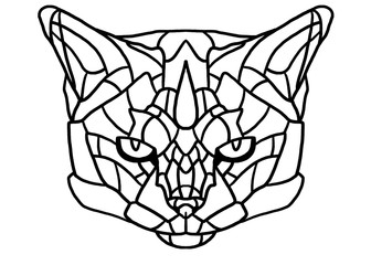 cat head isolated on white