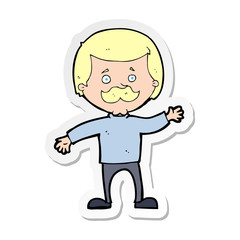 sticker of a cartoon dad waving