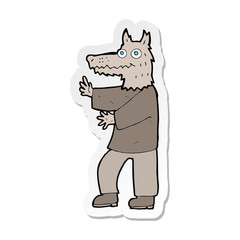 sticker of a cartoon funny werewolf