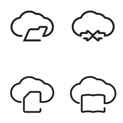 Cloud computing icon set, each icon is a single object (compound path), vector eps10 - Vector