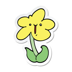 sticker of a cartoon flower
