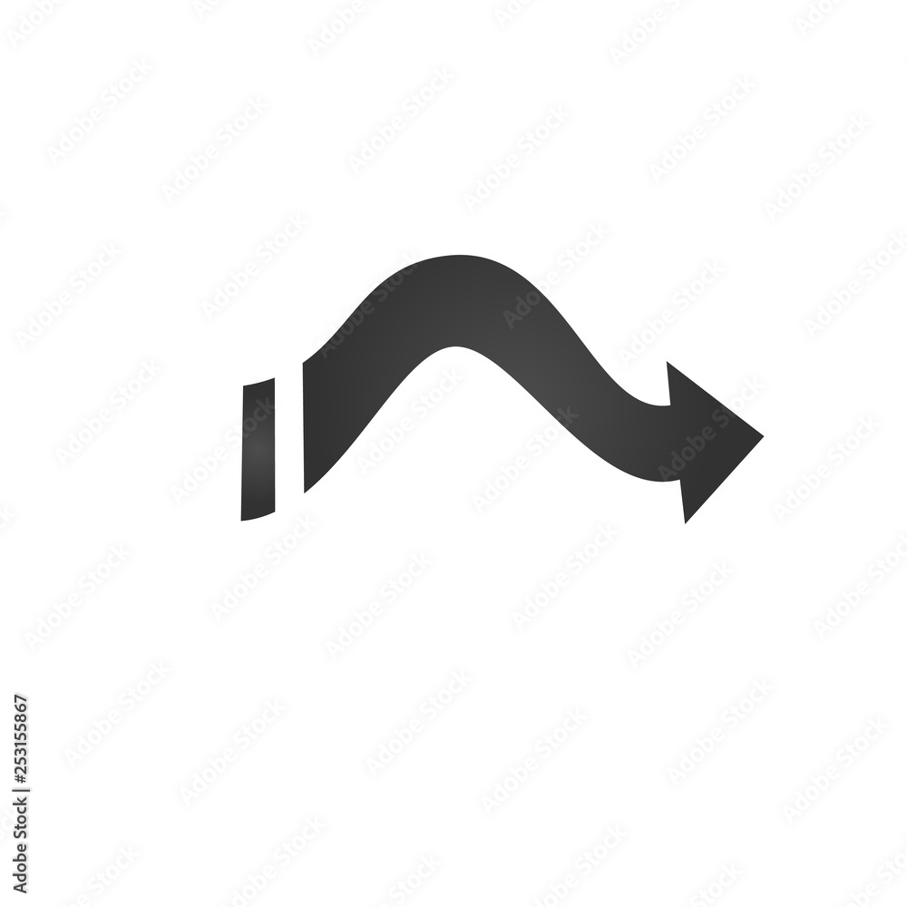 Aufkleber wavy arrow icon. change dirrection icon for website design and apps. vector illustration isolated on