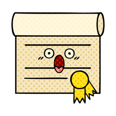 comic book style cartoon certificate