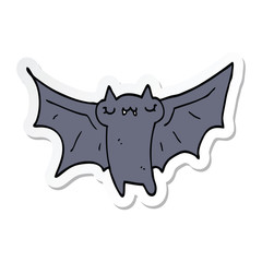 sticker of a cute cartoon halloween bat