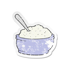 retro distressed sticker of a cartoon sugar bowl