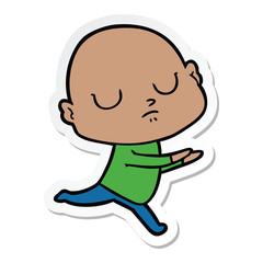 sticker of a cartoon bald man