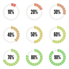 Color progress indicators set, vector illustration for design