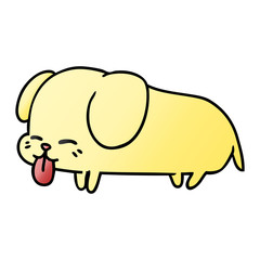 gradient cartoon of cute kawaii dog