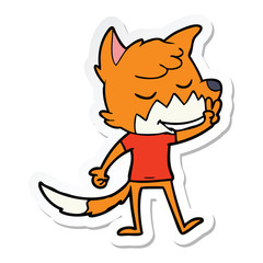 sticker of a friendly cartoon fox