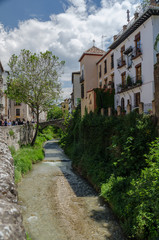 Carrera del Darro in the city of Granada. Andalusia. Spain