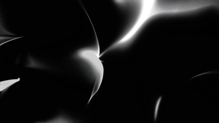 Abstract black and white background, wave or veil texture. Soft, abstract, monochrome waves floating slowly, seamless loop.