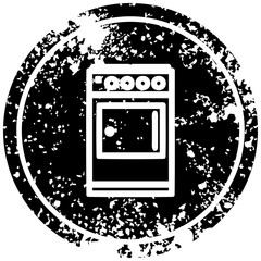 kitchen cooker distressed icon