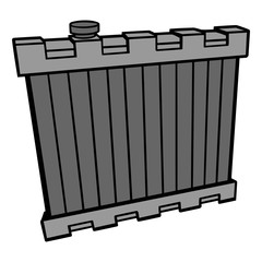 Radiator - A vector cartoon illustration of a motor radiator.