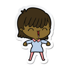 sticker of a cartoon woman