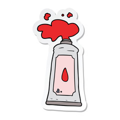 sticker of a cartoon tube of paint