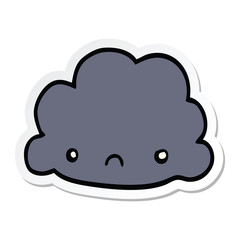 sticker of a cartoon cloud