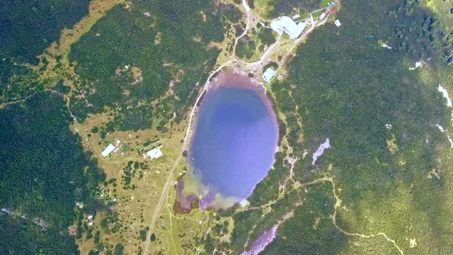 Top view of Bezbog mountain lake in Pirin, Bulgaria