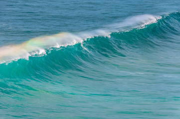 big ocean waves in windsy weather