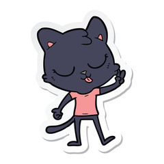 sticker of a cartoon cat