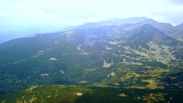 Aerial view of Pirin mountain in Bulgaria