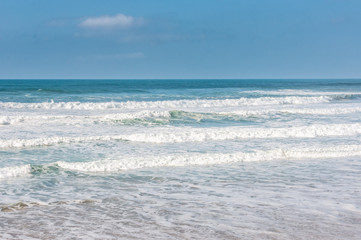 Fototapeta na wymiar big ocean waves in windsy weather