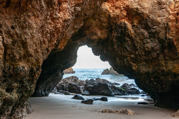 cave tunnel with ocean