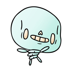 gradient cartoon kawaii cute dead skeleton