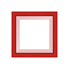 framework red pastel wooden blank for picture, image of square frames red soft color square isolated on white background, blank vintage frame image cute, empty frames picture chic luxury on white