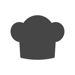 Chef hat icon flat. Grey on white background.