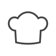 Chef hat icon flat. Grey on white background.