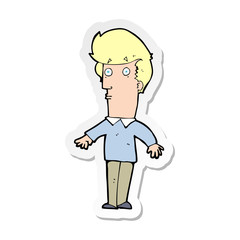 sticker of a cartoon startled man