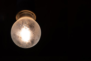 Very beautiful burning nostalgic lamp at night