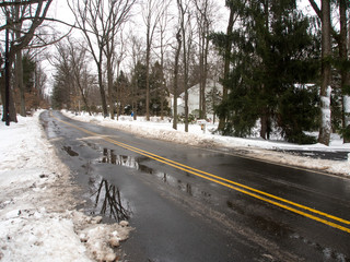 county road cleaned after the snow storm